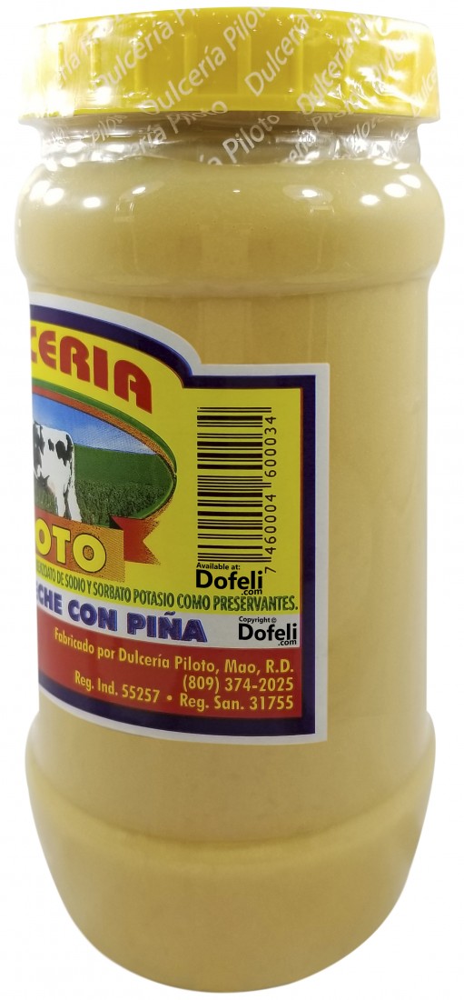 Traditional Dominican pineapple and milk cream dessert by Piloto, smooth and ideal for cold serving.